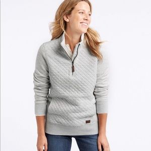 NWT L.L. Bean Quilted Quarter-zip Pullover
